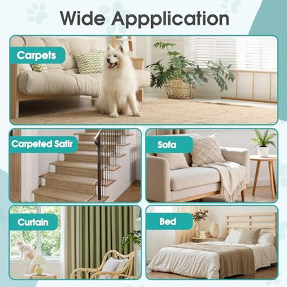 2-in-1 Carpet Rake for Pet Hair Removal, Silicone & Metal Dual-Sided Carpet Rake with 52” Telescopic Adjustable Long Handle, Pet Hair Remover Tool Kit for Rugs/Mats/Sofa Cat Dog Hair - size: 52”