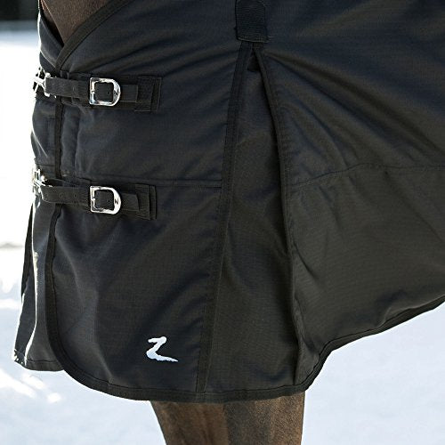 HORZE Nevada 1200D Lightweight Waterproof Horse Turnout Rain Sheet (No Fill) - Black - 63 in - size: 63 in