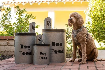 Small Dog Up To 20lb Pet Food Storage Canister Dog Bin with Scoop – Durable & Airtight for Freshnesss, Minimalist Design & Recyclable, Small Metal Container for Kitchen Countertop - size: Small Dog 20lb