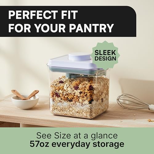 Bop Top Airtight Food Storage Containers | Pop-Top Lid | 7 Cups / 57 Oz | kitchen canister set, for flour, sugar, snacks, pasta, baking - color: Single: 57 oz