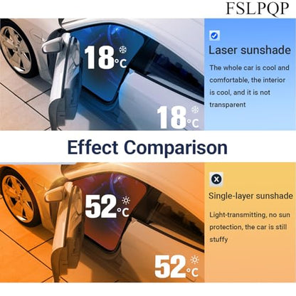 Windshield Sun Shade with Storage Pouch Keep Interior Cool, Foldable Laser Titanium Silver Front Window Shield Blocker Screen Visor Protector Cover Universal Fit for Car Truck SUVs (S) - size: S(55.1 * 27.5 inch)