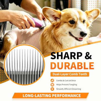 Size 5/8HT Detachable Pet Grooming Clipper Blade with Ceramic Cutter, 16mm 5/8 Inch Cut Length, Silver, Compatible with Andis, Oster A5, Wahl KM10, 1 Pack - color: Silver, size: 5/8HT 16mm