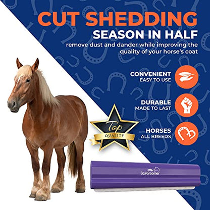 EquiGroomer 8-Inch Deshedding Brush for Dogs & Horses, Purple - color: Purple