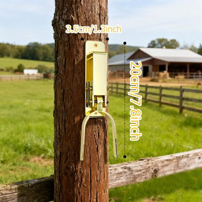 Heavy Duty Automatic Locking Gate Latch (2-Pack) - Farm/Ranch Fence Latch with Zinc Coating, One-Hand Operation & Spring Lock, Easy Install for Wood/Metal/Pipe Fences