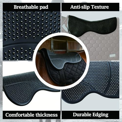 THREE ARCHERS Silicone Gel Saddle Pad for Horses - Non Slip & Shock Absorbing Horse Saddle Pad, Comfortable All Purpose Western/English Riding Saddle Pad, Washable & Durable Design