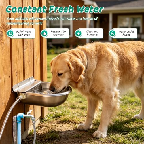 Automatic Livestock Waterer Bowl,304 Stainless Steel Float Valve Pet Bowl