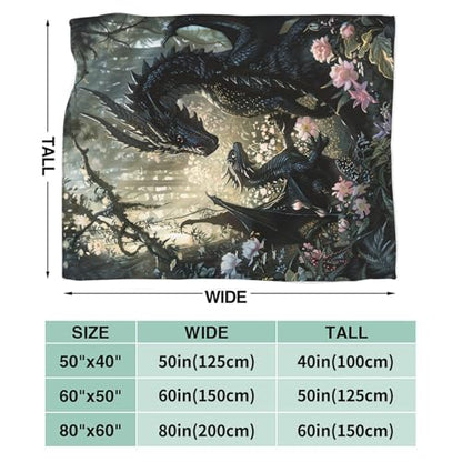 Dragon Throw Blanket Dragon Mom Kids Gift for Boy Girl 80"x60" - color: Dragon, size: 80" x 60"