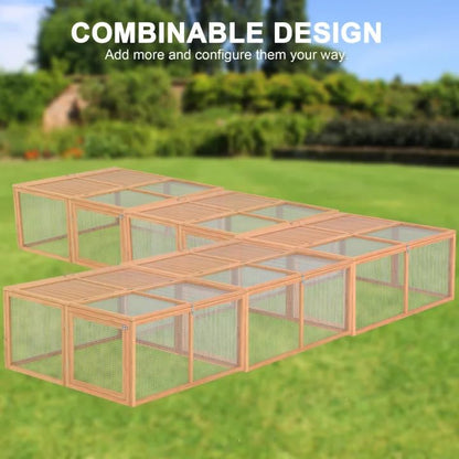 Portable Chicken Coop Run, Folding Rabbit Hutch, Logs - color: Logs