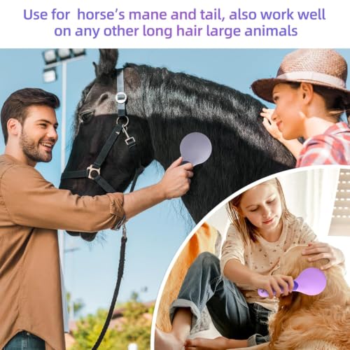 Equine Mane & Tail Combs Horse Brush Shedding Brush Grooming Tool for Horse (Purple) - color: Purple