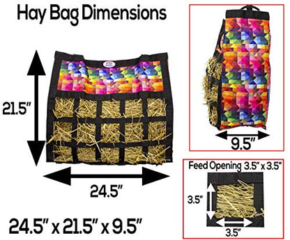 Derby Originals Scratchless Slow Feeder Horse Hay Bag with Super Tough Bottom and 6 Month Warranty (Red with Black Trim) - color: Red with Black Trim