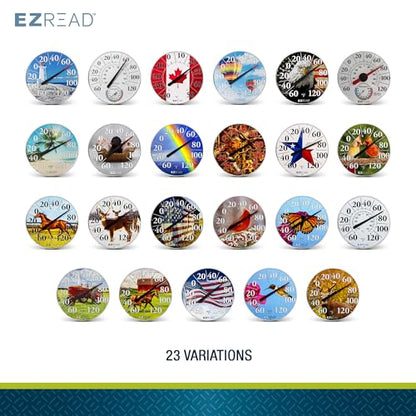 EZREAD Hanging Dial Thermometer 840-1214 Weather Thermometers for Indoor and Outdoor Use, Large 12.5 Inch Diameter, Easy to Read Numbers, Beach - color: Beach