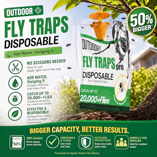 Elasound Fly Traps Outdoor 6 Pack -Water Activated Hanging Fly Traps - size: 6Pack
