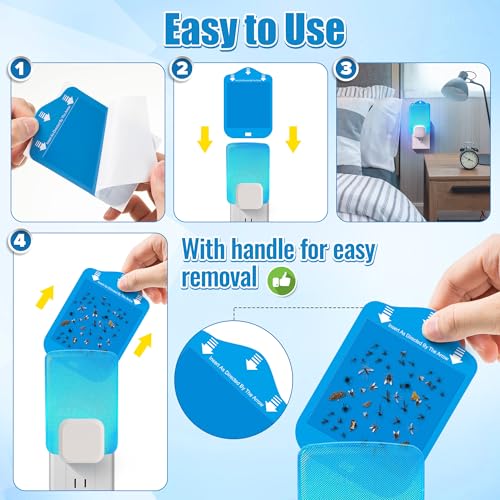 Qualirey 25 Pack Fly Trap Refill Cartridges Compatible with Raid/STEM/Wondercide Flying Insect Traps, Light Trap Refills Strong Glue Card for Fly Insect Bug Mosquito Gnat Traps Indoor