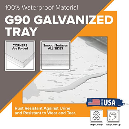 Metal Dog Crate & Kennel Replacement Tray/Pan, Galvanized, 24x16 in | Chew-proof, crack-proof, rust-resistant. Fits Most Standard 24 in Crates. - color: Galvanized, size: 23.5"L x 16.5"W x 1.0"H
