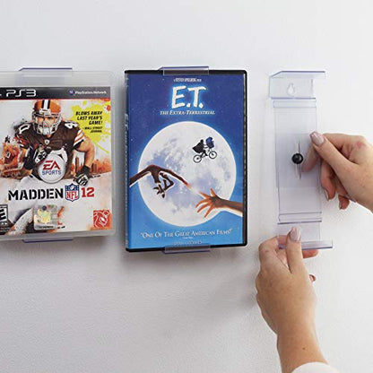 CollectorMount DVD Mount 3 Pack, Video Games, 45 Records and Blu-Rays, Shelf Stand or Wall Mount, Invisible, Adjustable - size: 3 Pack