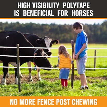 1 Roll 2 Inch x 1000 ft Electric Fence Tape Polytape - color: White, size: 2 Inchx 1000 ft