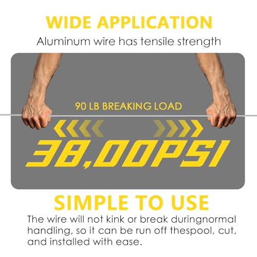 8 Pack 250 ft 17 Gauge Aluminum Electric Fence Wire for Garden Fence, Electric Fence, Chicken Wire Fence,High Conductivity and Durability