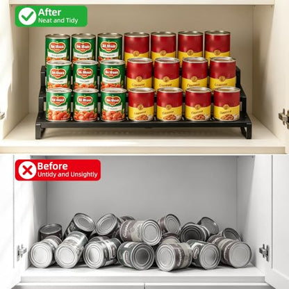 Expandable Can Organizer for Pantry,3-Tier Adjustable Metal Can Rack 2 Pack - size: 3 Tier*2
