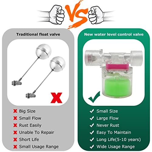 Transparency Water Float Valve, Water Level Control Water Tank Traditional Float Valve Upgrade (3/4“ SIDE) - size: 3/4“ SIDE