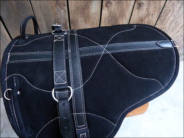 HILASON Bareback Treeless Saddle Pad Black 27" X 22"