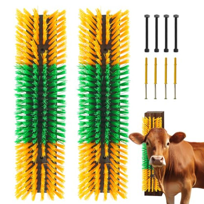 Livestock Scratch Brush Animal Back Scratching Brush for Cow - color: Yellow-Green, size: 2pcs