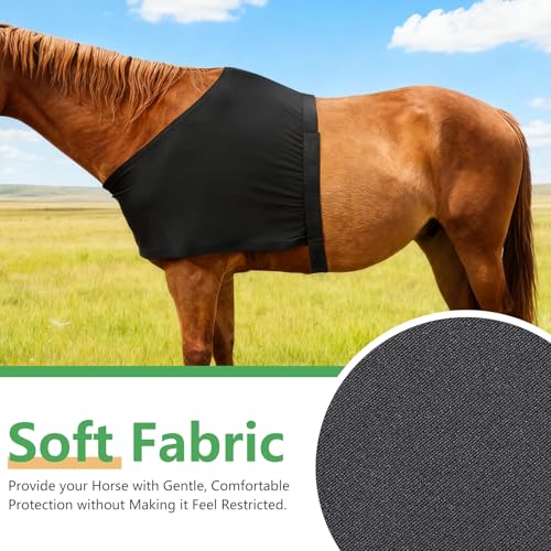 Breathable Horse Shoulder Guard Thick Stretchy, UV Protection Horse Slinky for Outdoor, Adding Comfort Prevents Chafing Black