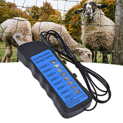 12KV Voltage Tester,Neon Fence Voltage Tester,Electric Fence Tester, 2000 to 12000V 8 Neon Indicator Lights, Fence Tester for Farms