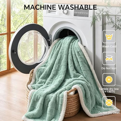 Luciphia Waterproof Dog Blanket, Reversible Fleece & Sherpa, Couch Cover - color: Mint Green, size: Medium (57x40 inch)