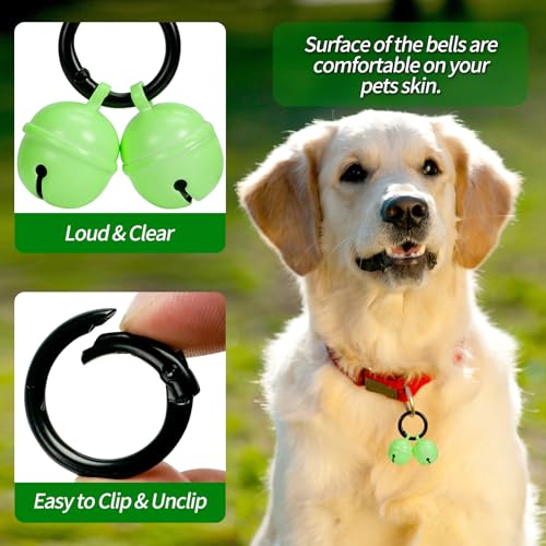 Bells for Dog Collar, Glow Bell for Medium to Large Dogs, Easy Clip Clasp, Extra Loud Pet Tracker & Save Wildlife, Durable Copper Bells (Small-medium breed) - color: Small-medium breed