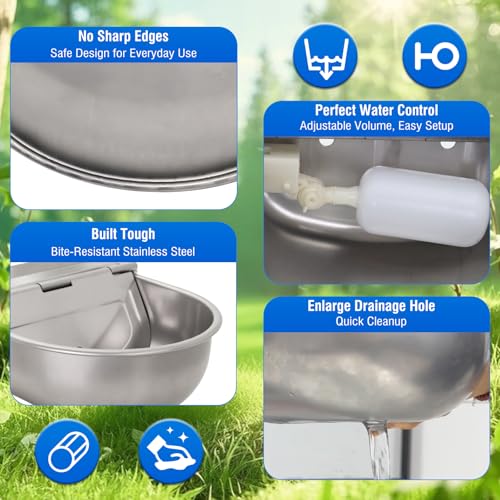 Automatic Livestock Water Bowl Float Valve Self-Filling Dog Goat Chicken