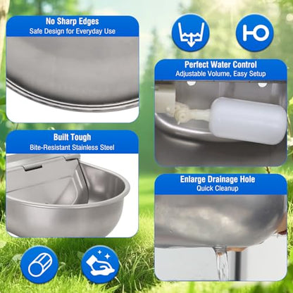 Automatic Livestock Water Bowl Float Valve Self-Filling Dog Goat Chicken
