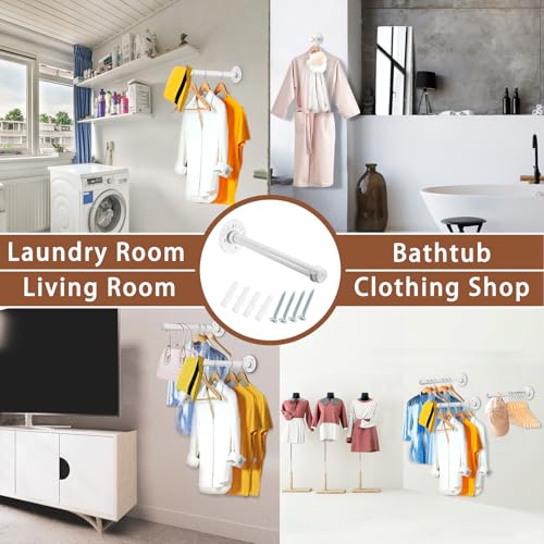 Sumnacon Wall Mounted Clothes Rack for Wardrobe, 2Pcs 12 Inch, White - color: White, size: 12 Inch