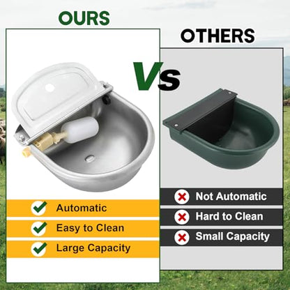 MAOPINER Automatic Water Dispenser Bowl, Stainless Steel Animal Waterer