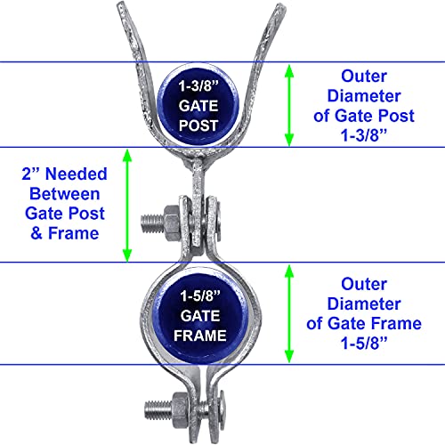 1-5/8" x 1-3/8" Chain Link Fence Gate Fork Latch - Galvanized Latch with Padlock Hole - size: 1-5/8"x1-3/8"