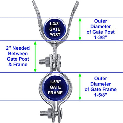 1-5/8" x 1-3/8" Chain Link Fence Gate Fork Latch - Galvanized Latch with Padlock Hole - size: 1-5/8"x1-3/8"