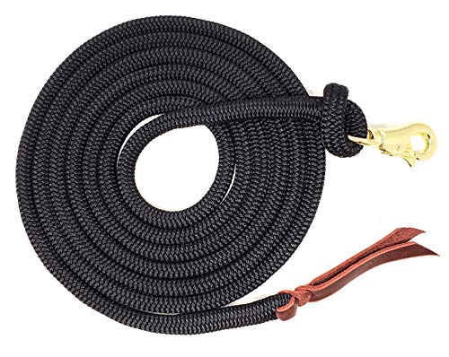 14FT Lead Rope with SS Snap - color: Black, size: 14 FT