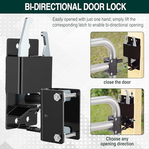 2 Way Farm Gate Latch 6" Gate Support Wheel for Metal Tube Gates