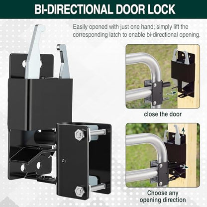 2 Way Farm Gate Latch 6" Gate Support Wheel for Metal Tube Gates