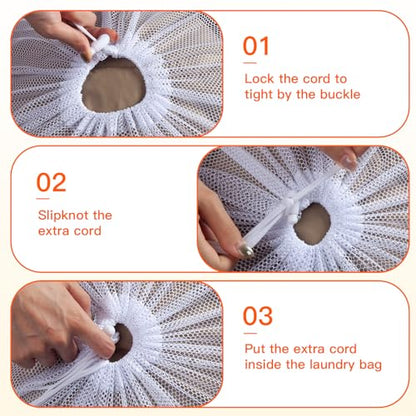 Extra Large Mesh Laundry Bag Heavy Duty Mesh Wash Bag with Drawstring Closure for College, Dorm, Travel, Family and Apartment Dwellers, 27 x 36 Inches, White - color: white