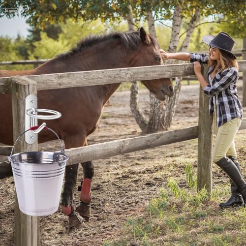 6 Pack Bucket Hooks, Heavy Duty Iron Equestrian Bucket Hook Hangers, Multi-Functional Horse Water Buckets Hook for Hanging Horses Supplies, Feeding Horses, Tying Horse