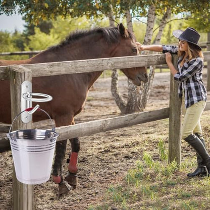 6 Pack Bucket Hooks, Heavy Duty Iron Equestrian Bucket Hook Hangers, Multi-Functional Horse Water Buckets Hook for Hanging Horses Supplies, Feeding Horses, Tying Horse