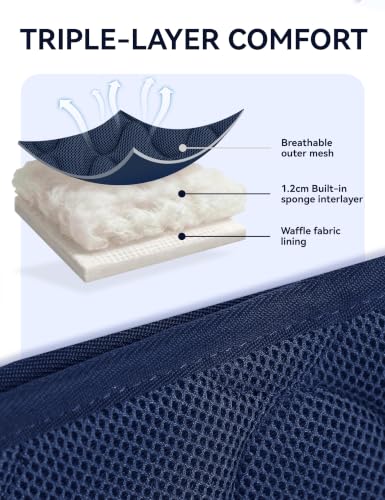 Harrison Howard 3D Air Mesh Saddle Pad for Horses – Breathable Shock-Absorbing All-Purpose English Saddle Pad - color: Navy