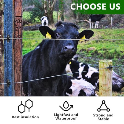 25 Pcs Electric Fence Wire Insulator Stand Off Screw in Insulator Black Fence Post Insulator Long Arm Wood Post Insulator for Tape Rope Electric Wire Animal Agricultural Garden Fence