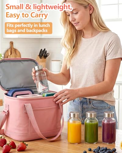 Zukro 8 oz Small Glass Juice Bottles with Stainless Steel Lids Leak Proof - color: silver lid - 4 pack