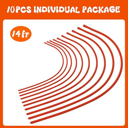 Rubber Lamb Feeding Tubes 16" x 14FR, for Goat Piglet Puppy,Red 10 Pack - color: 10 Pack, size: 14 FR