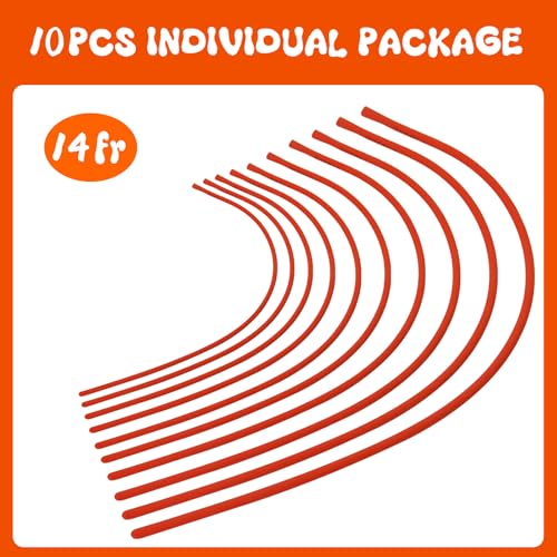 Rubber Lamb Feeding Tubes 16" x 14FR, for Goat Piglet Puppy,Red 10 Pack - color: 10 Pack, size: 14 FR