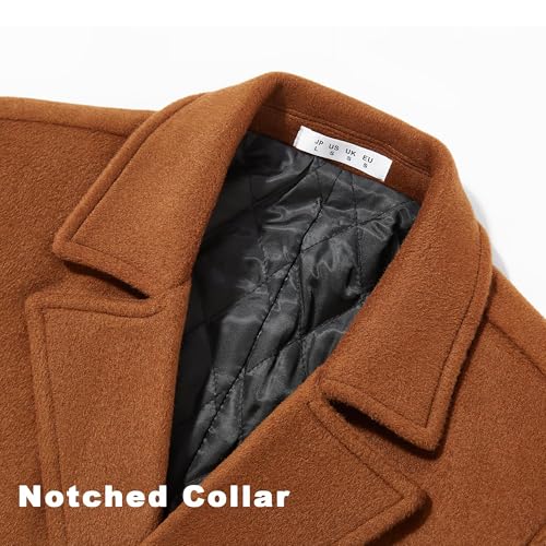APTRO Men's Luxury Full Length Trench Coat Long Wool Overcoat Winter Windbreaker - color: Camel, size: Small