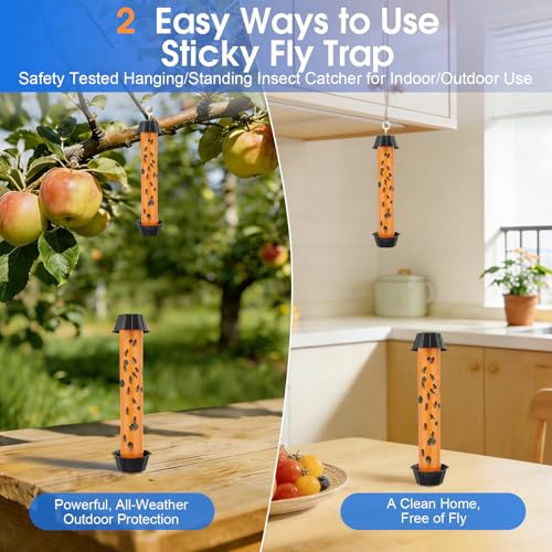 6pk Fly Trap Fly Stick Fly Strips Hanging Indoor & Outdoor - size: 6 pack