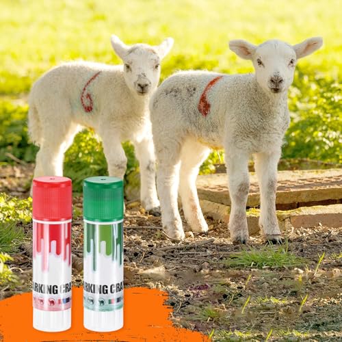 M METERXITY 6-Pack Livestock Marker, 11.6 Cm/4.6 Inches Medium Animal Crayons for Pig/Cattle/Cow/Sheep Supplies, Farming Livestock Marking Crayons [Red/Green] - color: Red/Green