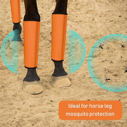 Jexine 8 Pcs Mesh Fly Boots for Horse - color: Orange